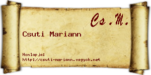 Csuti Mariann névjegykártya