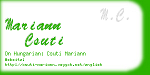 mariann csuti business card